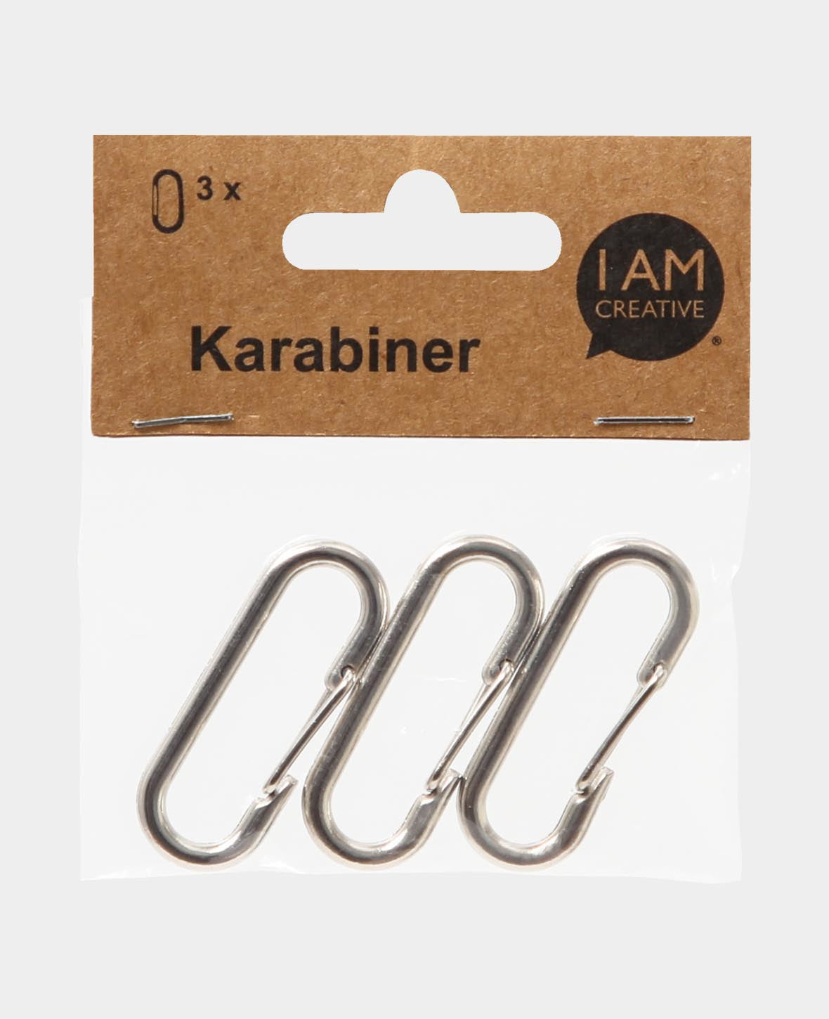 lalana Karabiner 47 × 15 mm – Metall, 3 Stück, silber