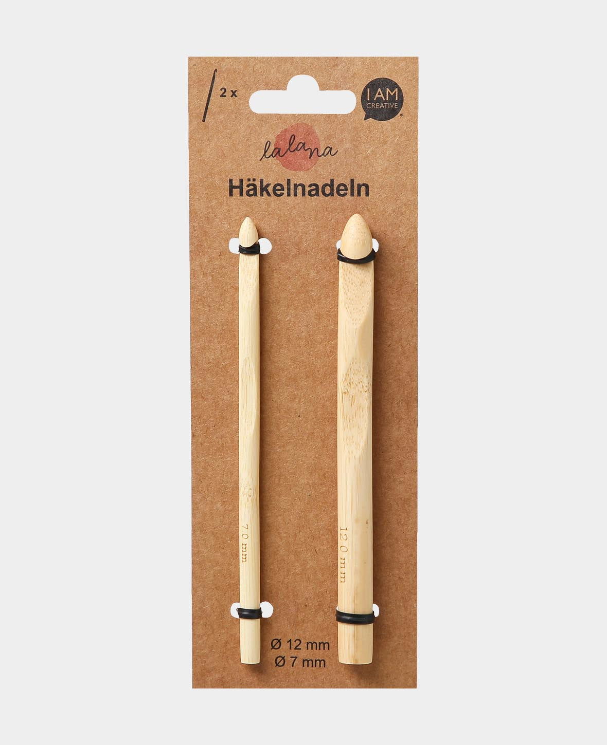 lalana Häkelnadel-Set Bambus – 7–12 mm, 2 Stk.