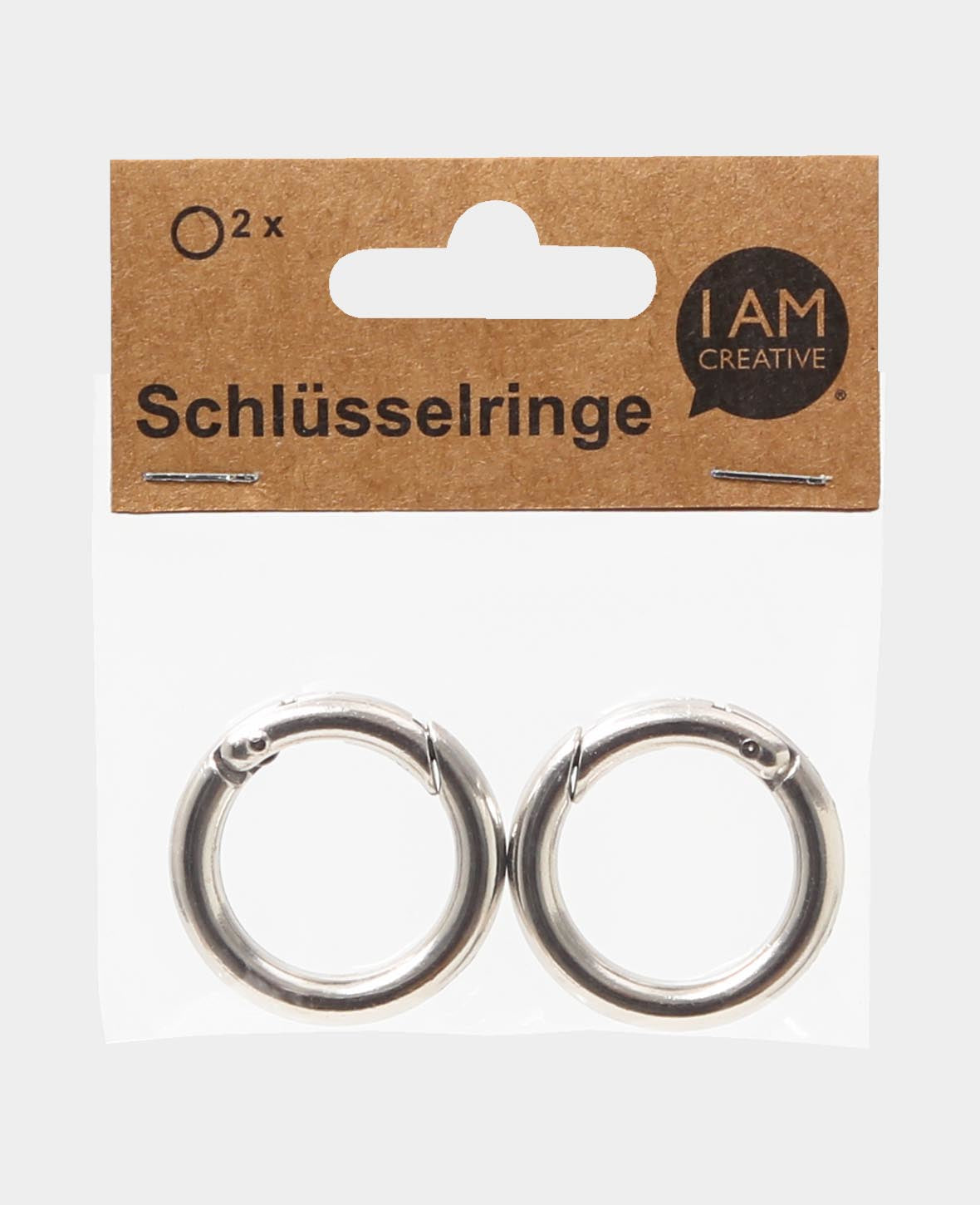 lalana Schlüsselring – Metall, Silber, Ø 37 mm, 2er-Set