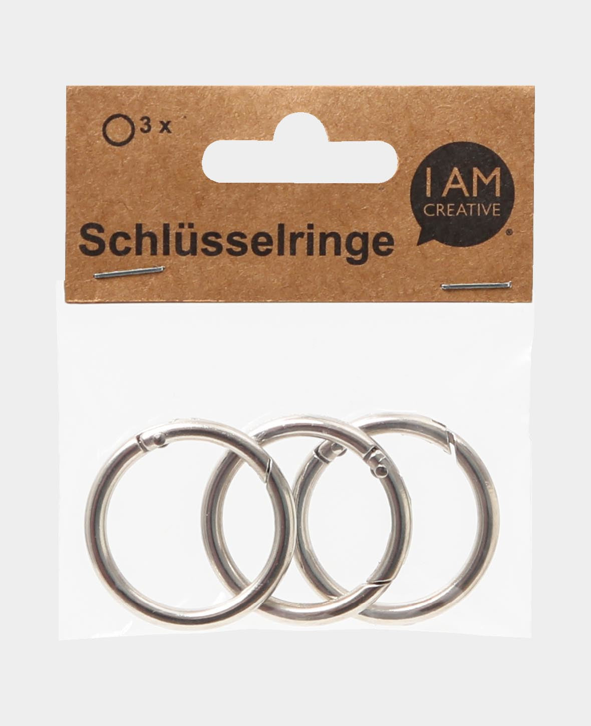 lalana Schlüsselring – klappbar, Metall, Silber, 36 × 4 mm, 3er-Set