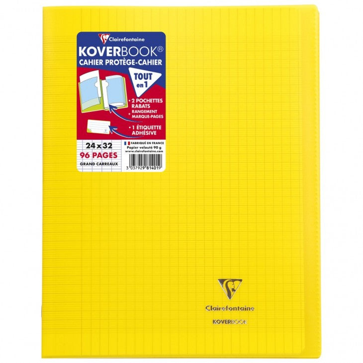 Clairefontaine Notizheft – 240 × 320 mm – gebunden, PP-Umschlag, 2 Taschen, mehrfarbig, PEFC, 10 Stück