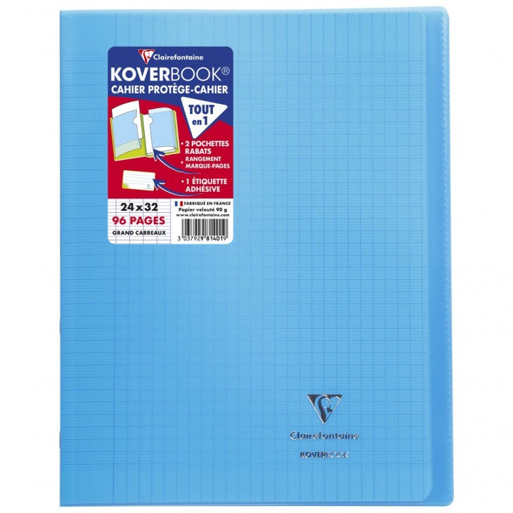 Clairefontaine Notizheft – 240 × 320 mm, 2 Einstecktaschen, Polypropylen-Cover, mehrfarbig, PEFC, 10 Stück