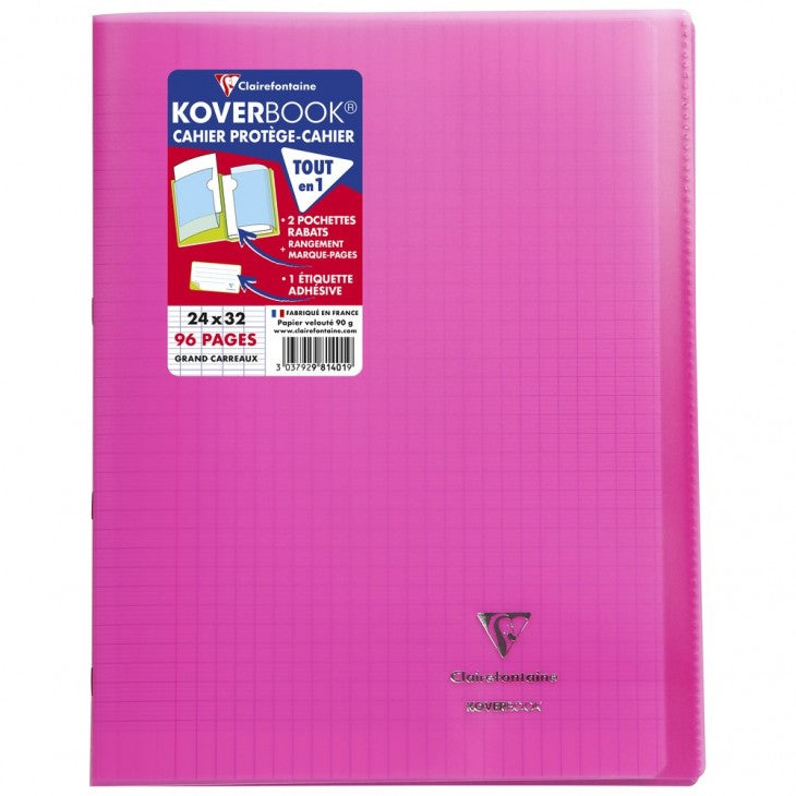 Clairefontaine Notizheft – 240 × 320 mm, 2 Einstecktaschen, Polypropylen-Cover, mehrfarbig, PEFC, 10 Stück