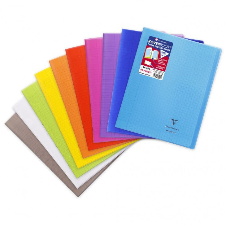 Clairefontaine Notizheft – 240 × 320 mm – gebunden, PP-Umschlag, 2 Taschen, mehrfarbig, PEFC, 10 Stück