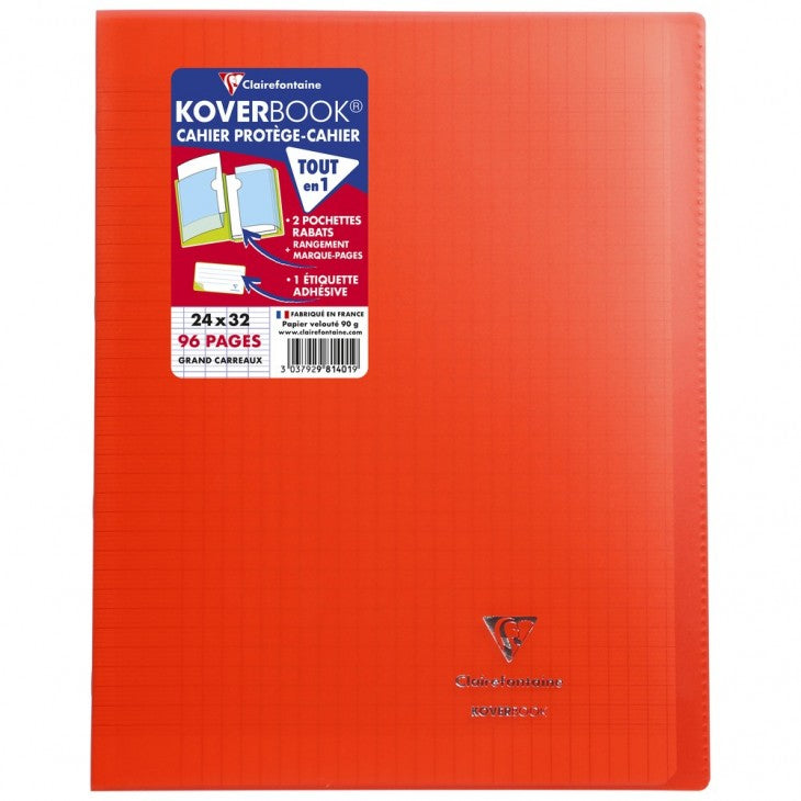 Clairefontaine Notizheft – 240 × 320 mm, 2 Einstecktaschen, Polypropylen-Cover, mehrfarbig, PEFC, 10 Stück