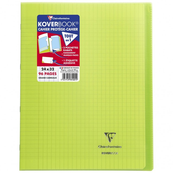 Clairefontaine Notizheft – 240 × 320 mm, 2 Einstecktaschen, Polypropylen-Cover, mehrfarbig, PEFC, 10 Stück
