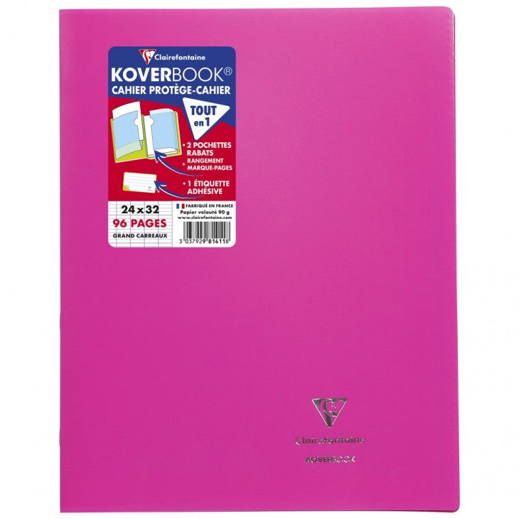 Clairefontaine Notizheft – 240 × 320 mm – 90 g/m² – gebunden, 2 Einstecktaschen, mehrfarbig, PEFC, 8 Stück