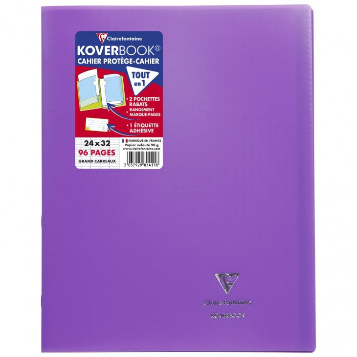 Clairefontaine Notizheft – 240 × 320 mm – 90 g/m² – gebunden, 2 Einstecktaschen, mehrfarbig, PEFC, 8 Stück