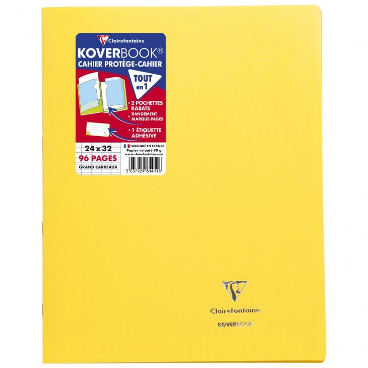 Clairefontaine Notizheft – 240 × 320 mm – 90 g/m² – gebunden, 2 Einstecktaschen, mehrfarbig, PEFC, 8 Stück