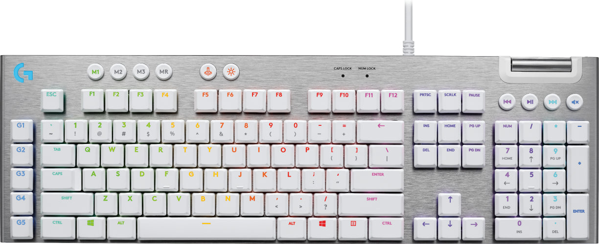 Logitech G G815 – Gaming-Tastatur – Mechanisch, RGB – USB-A kabelgebunden – QWERTY (Nordisch) – Weiss