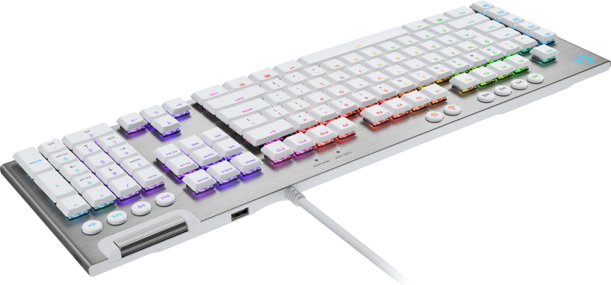 Logitech G G815 – Gaming-Tastatur – Mechanisch, kabelgebunden USB-A – RGB – AZERTY (FR) – Weiss