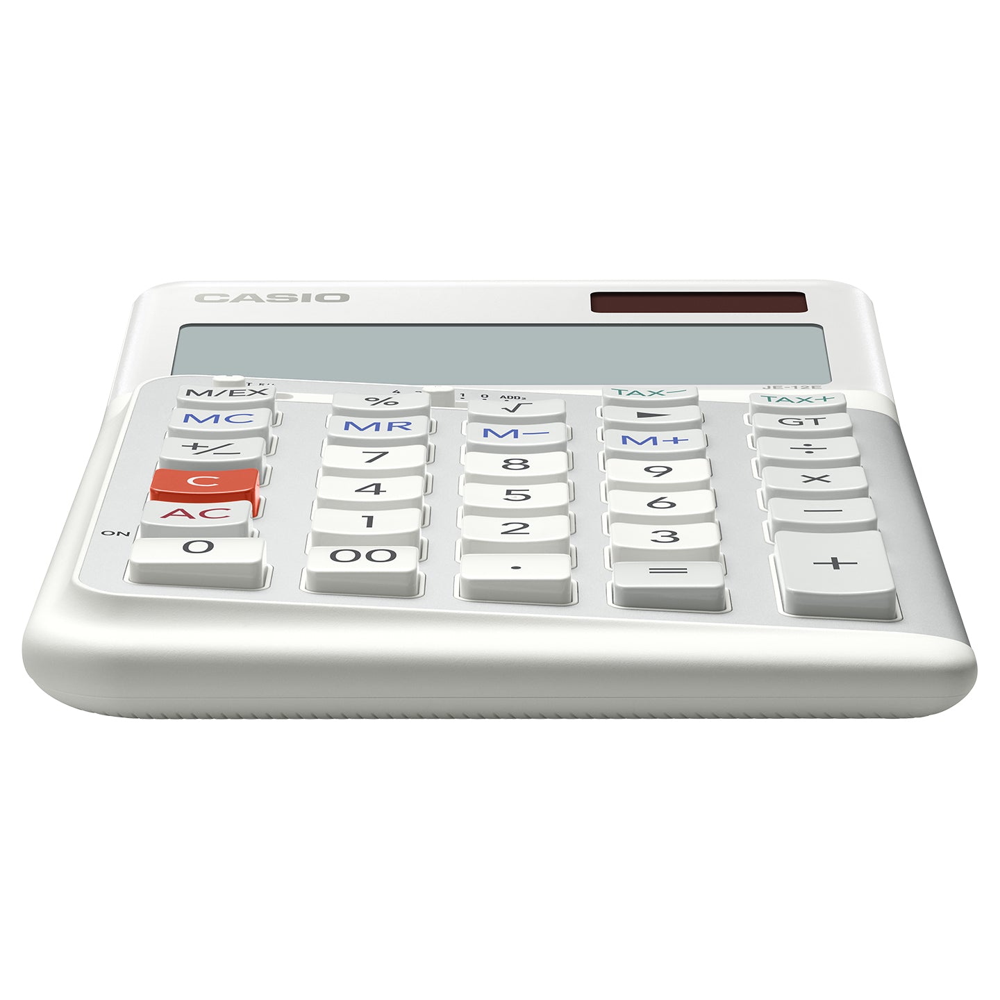 Casio Tischrechner JE-12E – 12-stellig – Solar/Batterie – Weiss