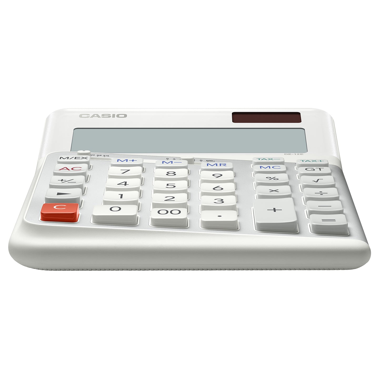 Casio Tischrechner DE-12E-WE, 12-stellig, Solar/Batterie, Weiss