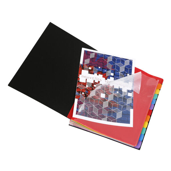 Viquel Fächermappe Rainbow Class A4 – 36 Fächer, Gummiband, Polypropylen (PP), Mehrfarbig, 3 Zeigetaschen