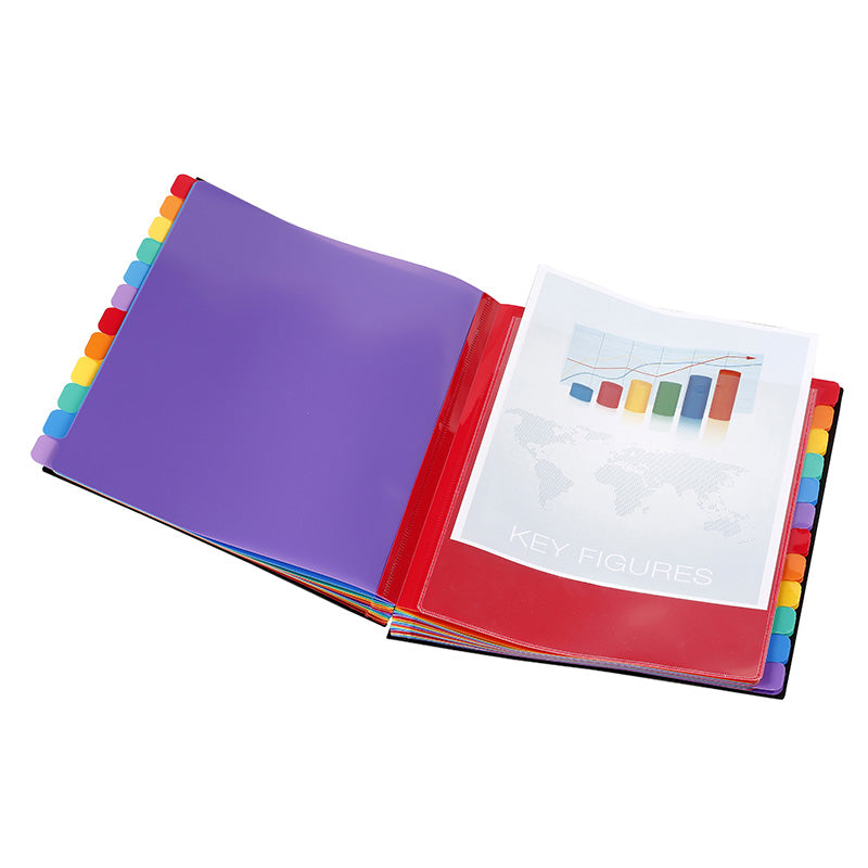 Viquel Fächermappe Rainbow Class A4 – 36 Fächer, Gummiband, Polypropylen (PP), Mehrfarbig, 3 Zeigetaschen