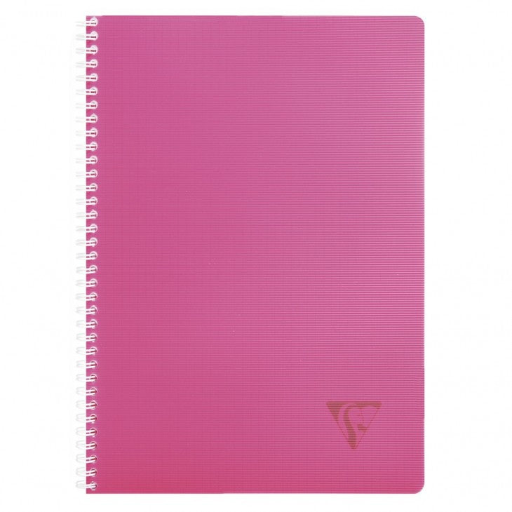 Clairefontaine Spiralheft – A4 – 50 Blatt – 90 g/m² – Doppelspirale, PP-Umschlag, mehrfarbig, PEFC, 5 Stück