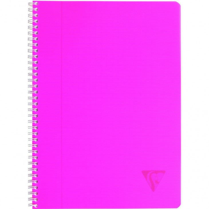 Clairefontaine Spiralbuch – A4 – 50 Blatt – 90 g/m² – Doppelspirale, PP-Einband, mehrfarbig, PEFC, 5 Stück