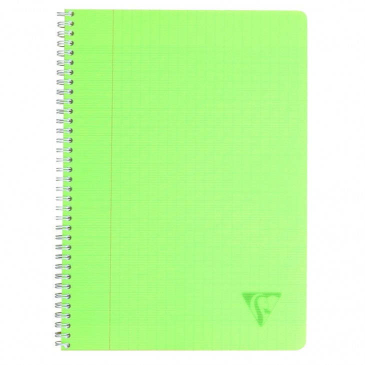 Clairefontaine Spiralbuch – A4 – 50 Blatt – 90 g/m² – Doppelspirale, PP-Einband, mehrfarbig, PEFC, 5 Stück