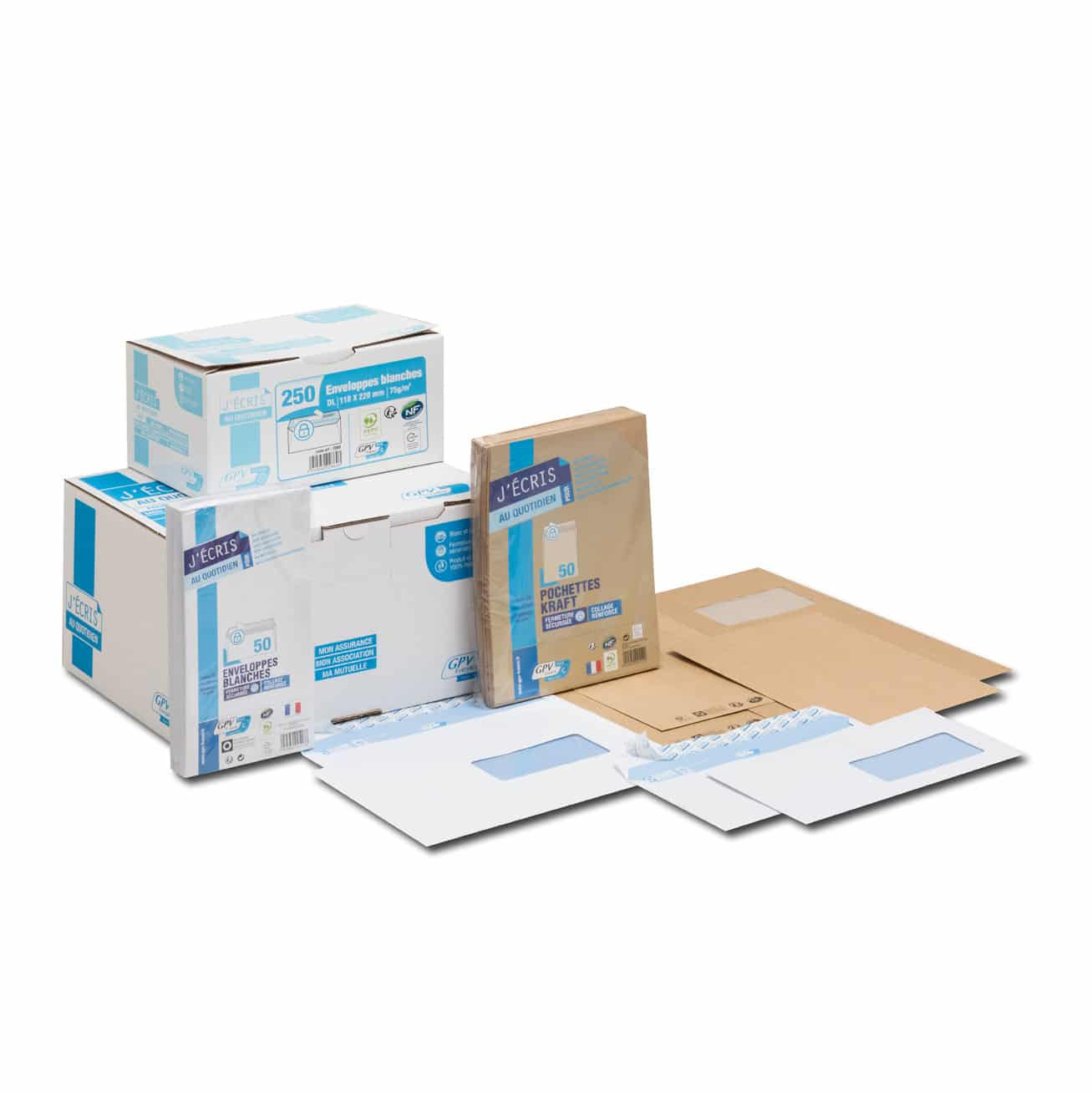 GPV France Couvert C5, Fenster rechts, selbstklebend, weiss, 90 g/m² – GPV France – 500 Stk.