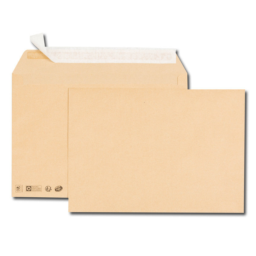 GPV France GPV Seitenfaltentasche – C4, ohne Fenster, selbstklebend, Papier, braun – 250 Stk.