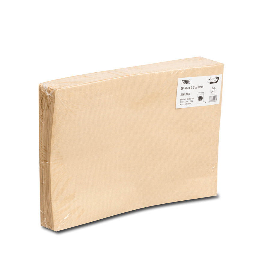 GPV France GPV Seitenfaltentasche – 340 × 465 × 50 mm, selbstklebend, Papier, braun – 50 Stk.