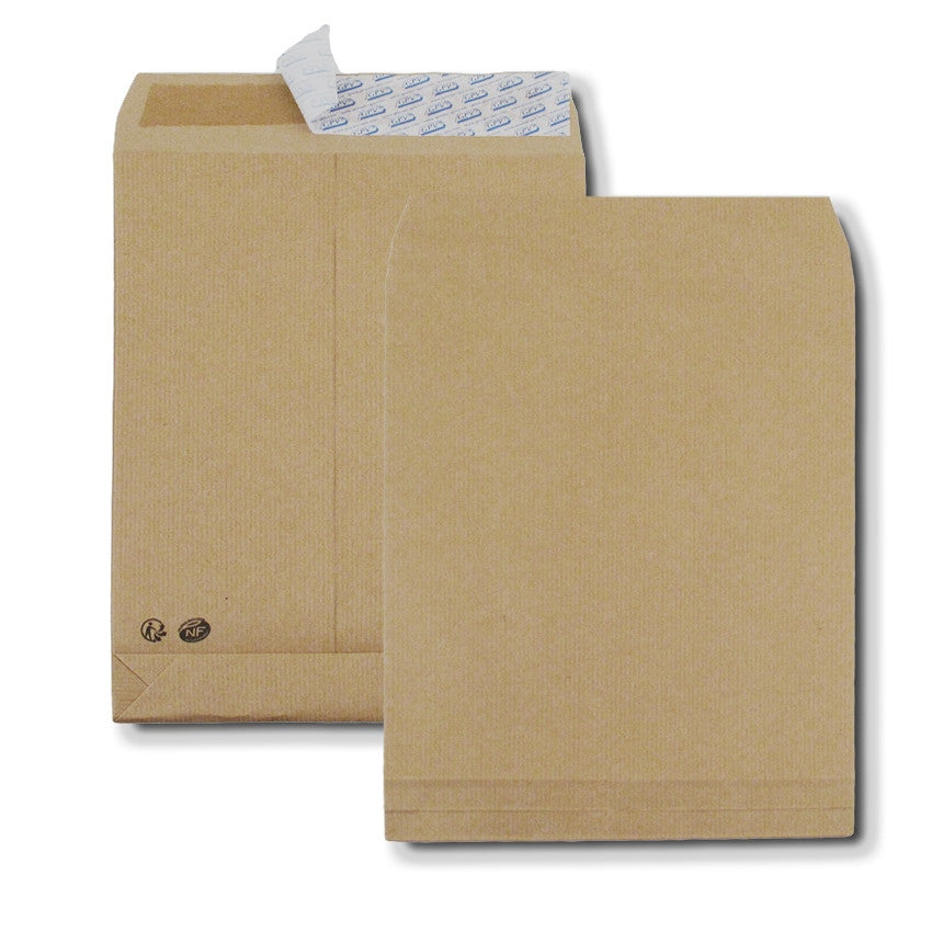 GPV France GPV Seitenfaltentasche – C4, 30 mm, ohne Fenster, selbstklebend, Papier, braun – 250 Stk.