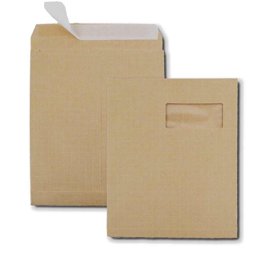 GPV France GPV Seitenfaltentasche – C4, 30 mm, mit Fenster, selbstklebend, Papier, braun – 50 Stk.