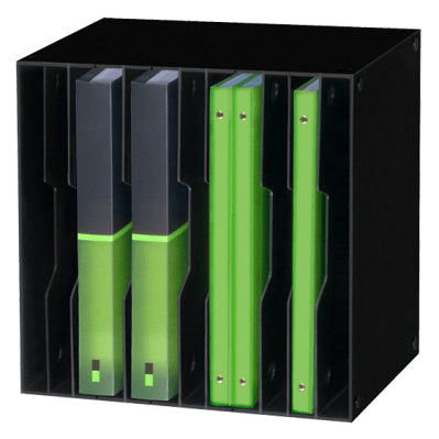 CEP CubiCep Aufbewahrungsbox – 9 Fächer, für A4/Letter, schwarz, Polystyrol (PS), B 353 × H 353 × T 250 mm