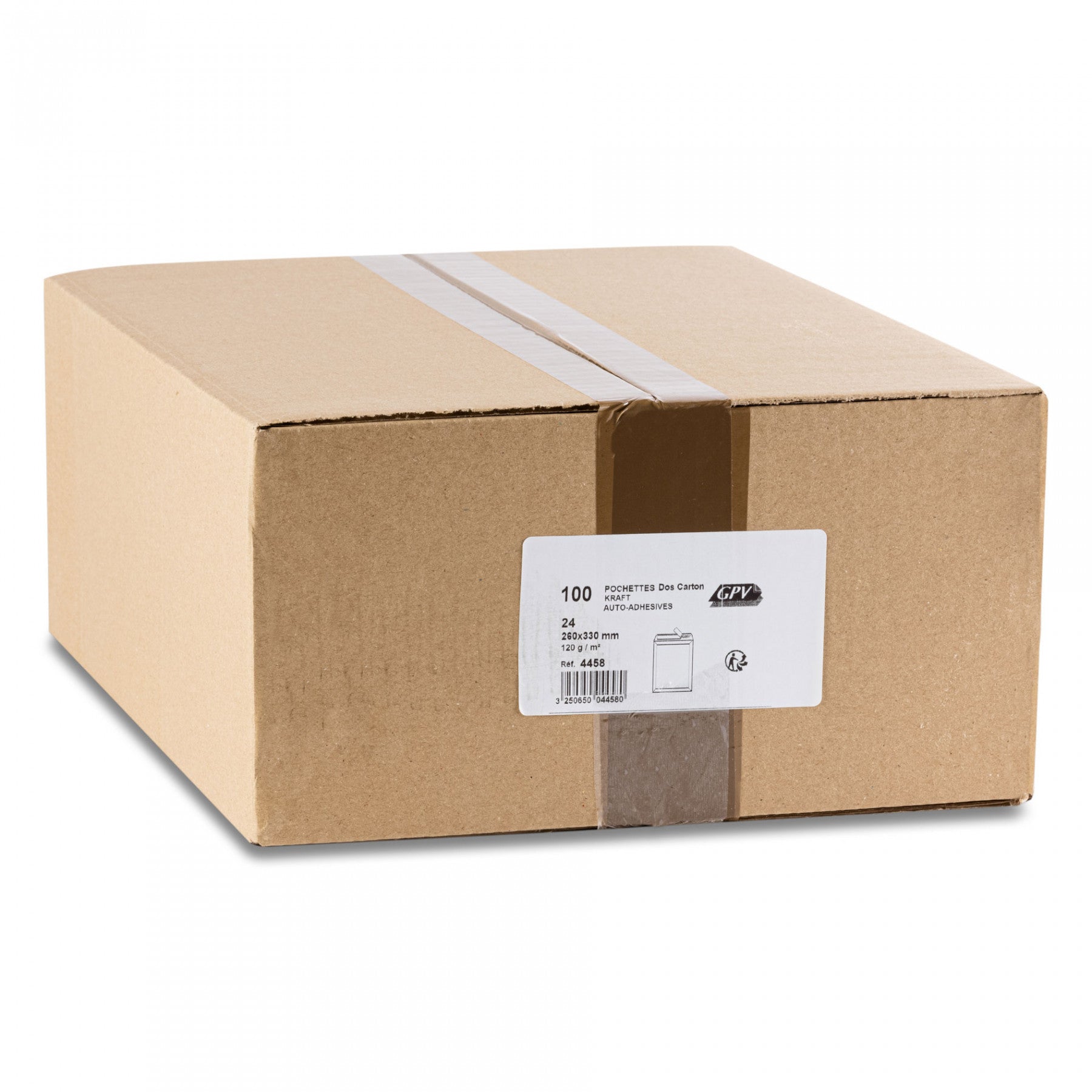 GPV France GPV Karton-Versandtasche – 260 × 330 mm, ohne Fenster, selbstklebend, Karton, braun, grau – 100 Stk.