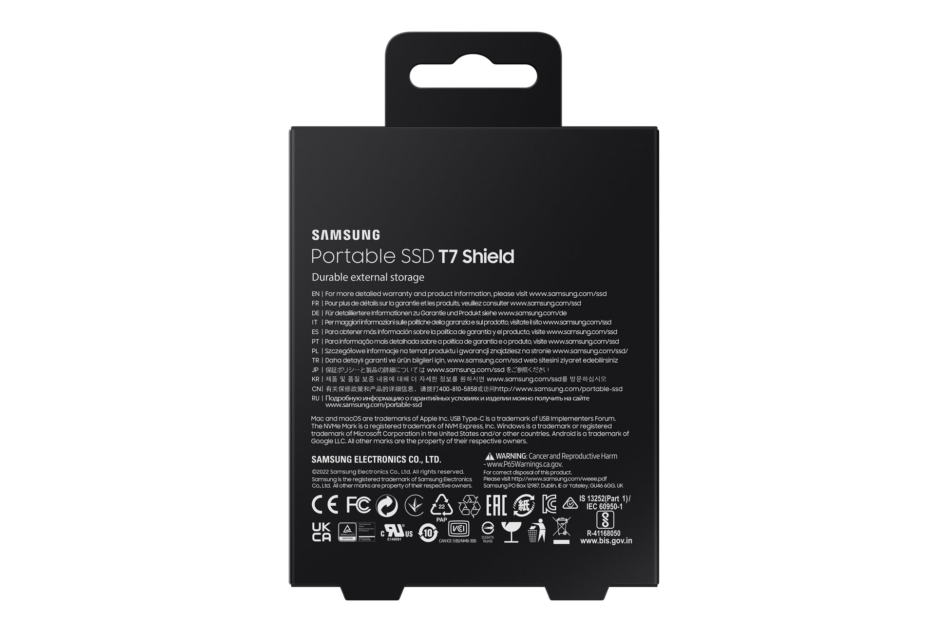 Samsung T7 Shield MU-PE4T0S Speichergerät – 4 TB, USB 3.2 Gen 2, Passwortschutz