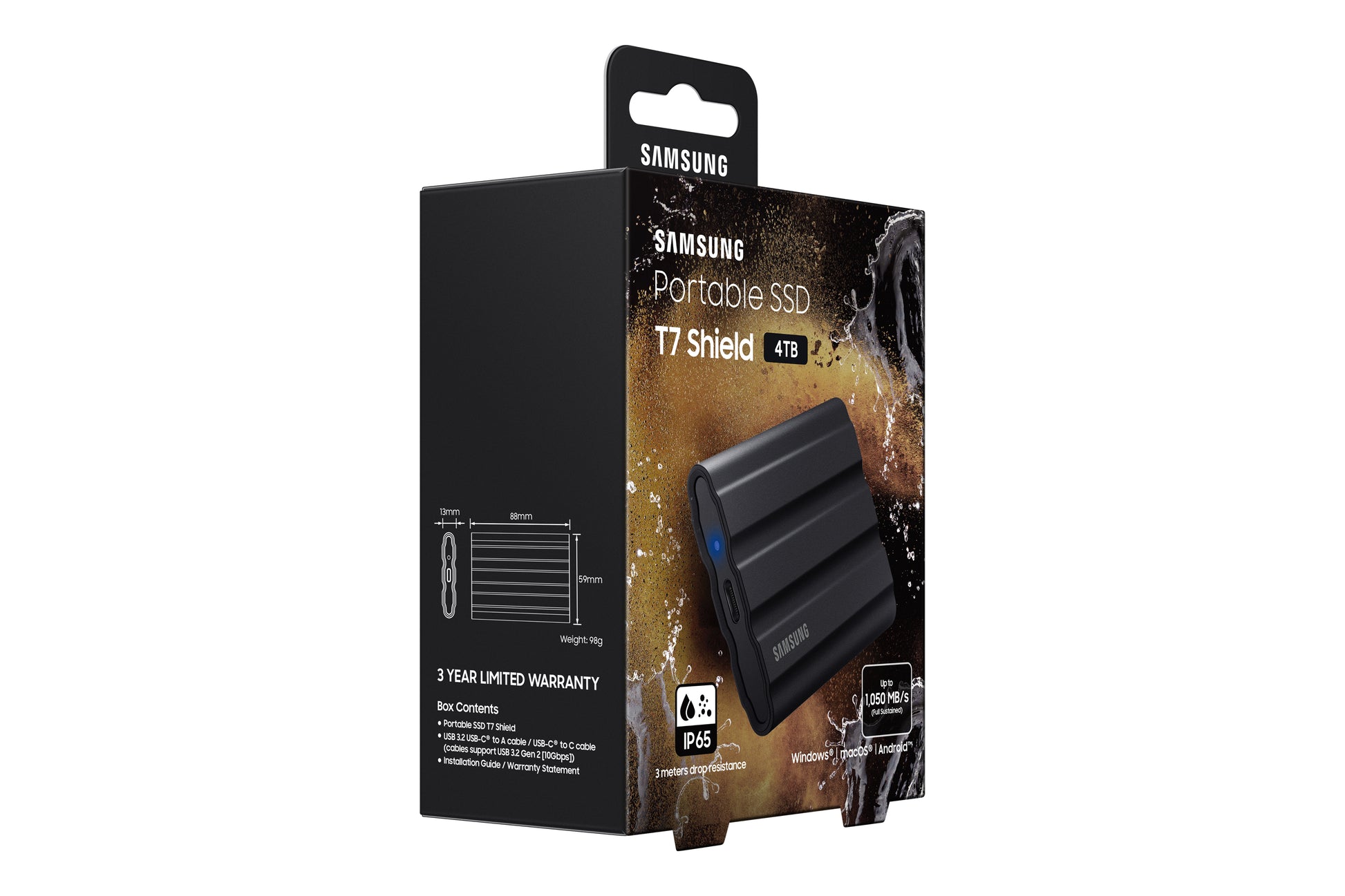 Samsung T7 Shield MU-PE4T0S Speichergerät – 4 TB, USB Typ-C (USB 3.2 Gen 2), Passwortschutz