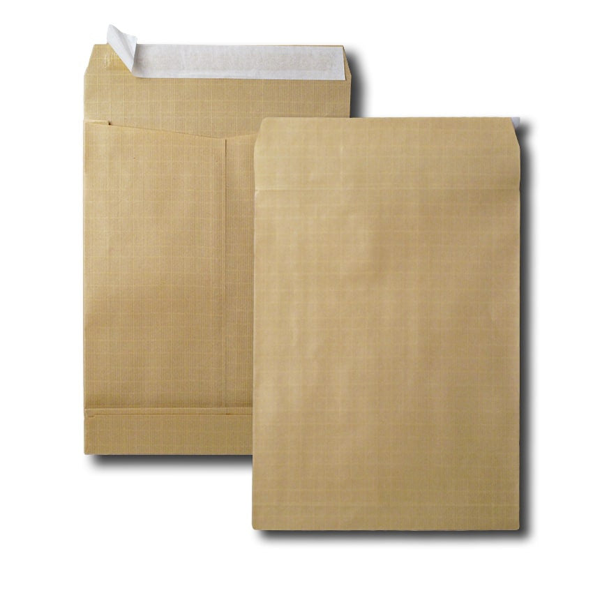 GPV France GPV Seitenfaltentasche – 260 × 330 mm, mit Seitenfalten, ohne Fenster, selbstklebend, Papier, braun – 50 Stk.
