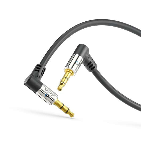 Sonero 3,5 mm Klinkenkabel – 90° Stecker–90° Stecker – 5 m, vergoldete Stecker