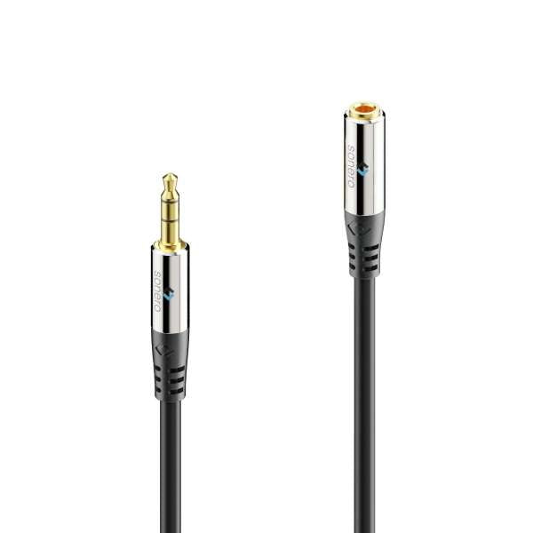 Sonero Audio-Verlängerungskabel 3,5 mm Klinkenstecker auf 3,5 mm Klinkenbuchse – 15 m, vergoldete Kontakte