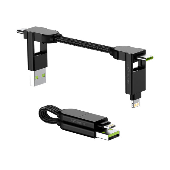 Rolling Square USB-Adapter USB-A auf USB-C – USB 2.0 (480 Mbps) – Metallverstärkt, TPU-Mantel – Schwarz