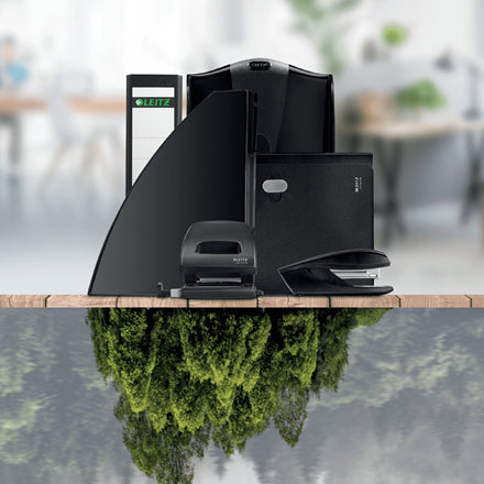 Leitz Papierkorb – 15 l – Kunststoff, Schwarz – Ø 290 × H 324 mm, Blauer Engel