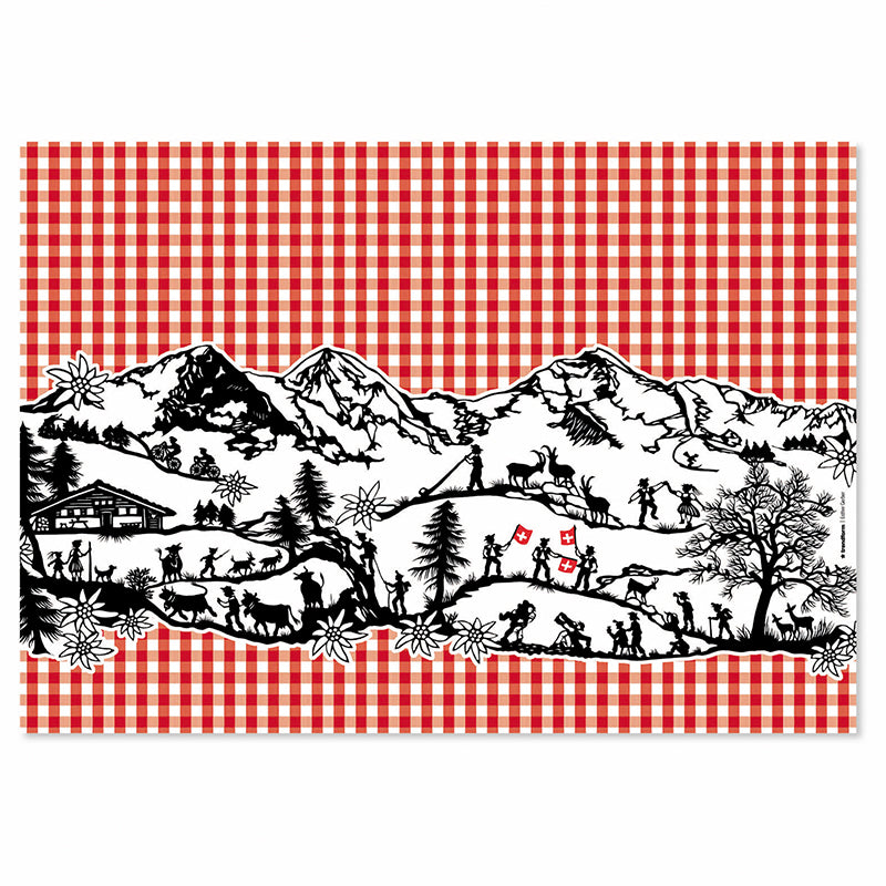 Trendform Tischset Scherenschnitt Landleben, 29,7 × 42 cm – 48 Stk.