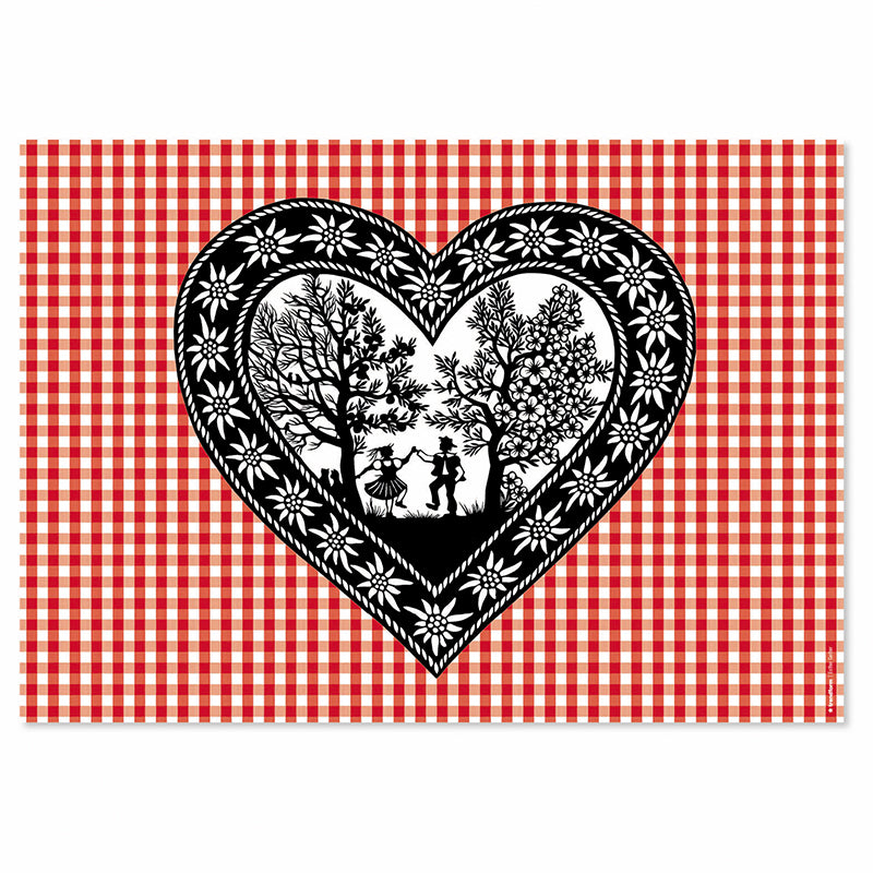 Trendform Tischset Scherenschnitt Landleben, 29,7 × 42 cm – 48 Stk.