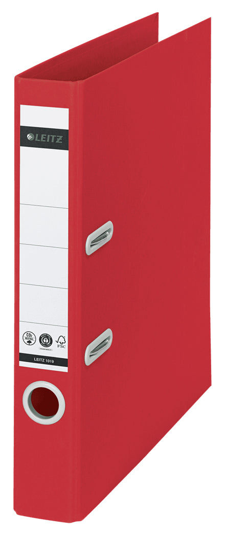Leitz 180° Recycle Ringbuch – 2-O-Ring – für A4 – Rückenbreite 5,5 cm – Rot