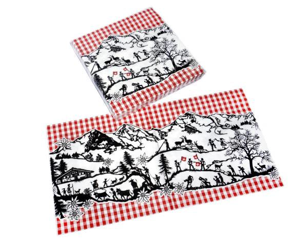 Trendform Vichy Servietten, 33 × 33 cm, rot/weiss – 20 Stk.