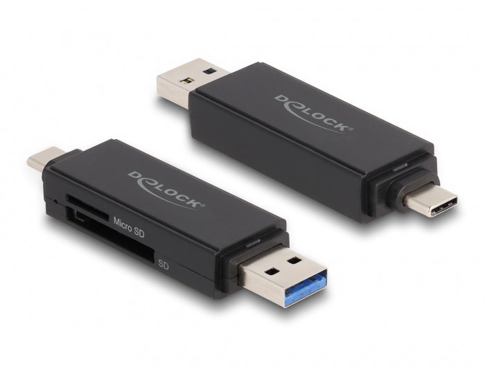 DeLOCK 91004 Kartenleser – SD, microSD – USB‑A/USB‑C 3.2 Gen 1 – 5 Gbit/s