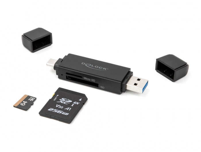 DeLOCK 91004 Kartenleser – SD, microSD – USB‑A/USB‑C 3.2 Gen 1 – 5 Gbit/s