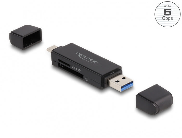 DeLOCK 91004 Kartenleser – SD, microSD – USB‑A/USB‑C 3.2 Gen 1 – 5 Gbit/s