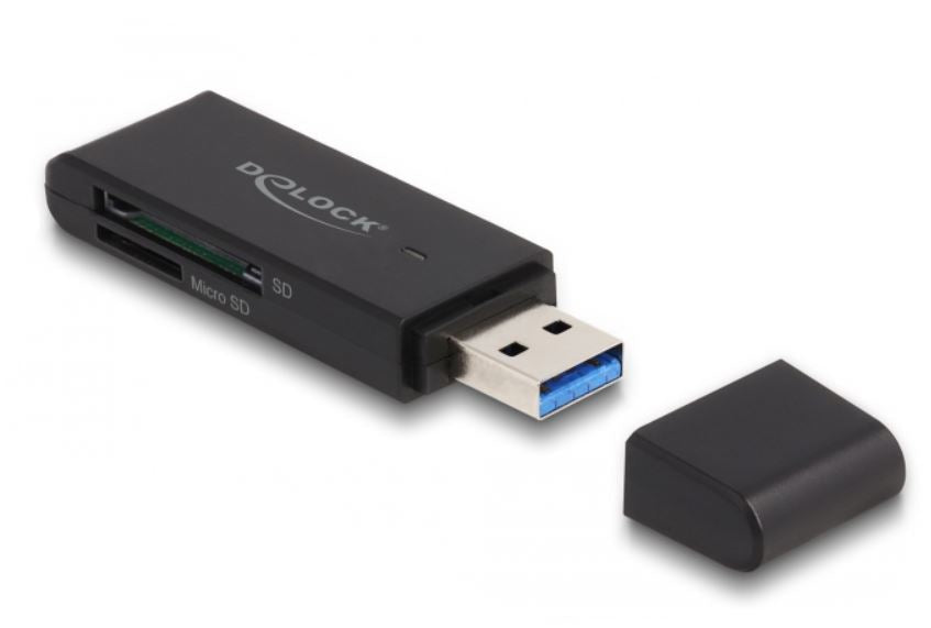 DeLOCK 91002 Kartenleser – SD, microSD (SDHC/SDXC) – USB‑A 3.2 Gen 1 – 5 Gbit/s