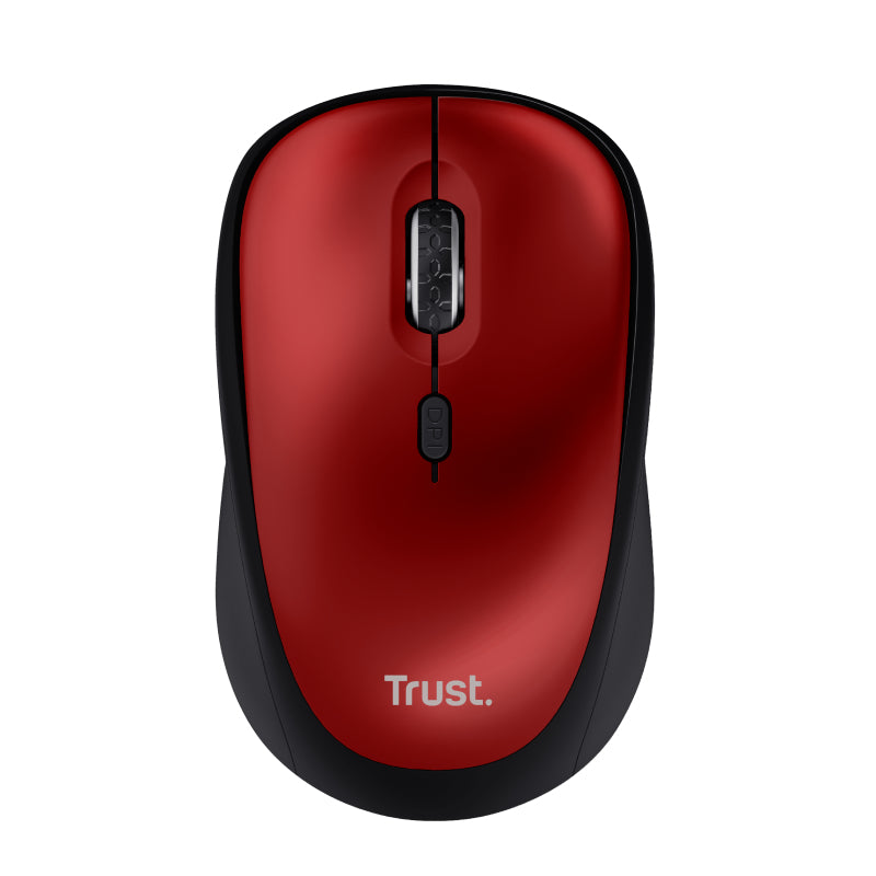 Trust Yvi+ – Maus – Kabellos (2,4 GHz), 1600 DPI, rechts, Rot