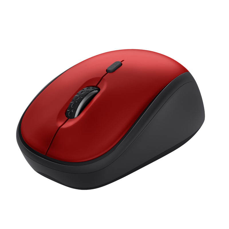 Trust Yvi+ – Maus – Kabellos (2,4 GHz), 1600 DPI, rechts, Rot