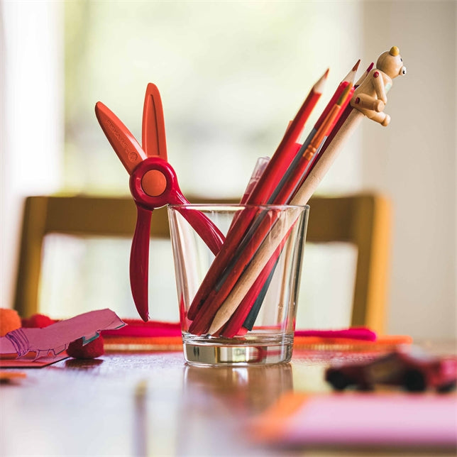 Fiskars Kinderschere 9,5 cm, für Rechts- und Linkshänder – Kunststoff, Rot