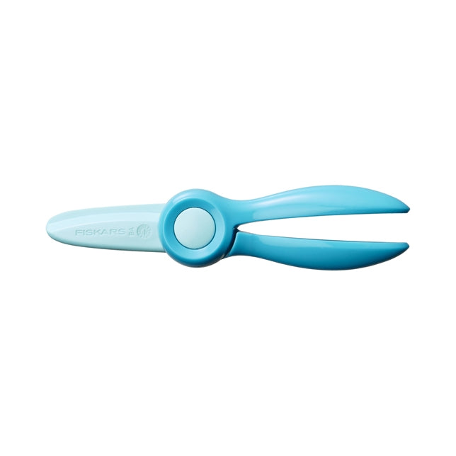 Fiskars Kinderschere, für Rechts- und Linkshänder – Kunststoff, federunterstützter Übungshebel, Blau