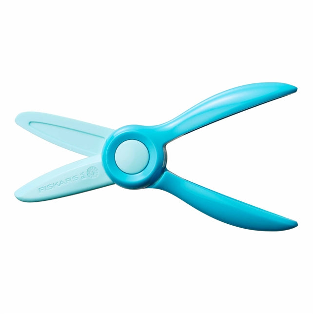 Fiskars Kinderschere, für Rechts- und Linkshänder – Kunststoff, federunterstützter Übungshebel, Blau