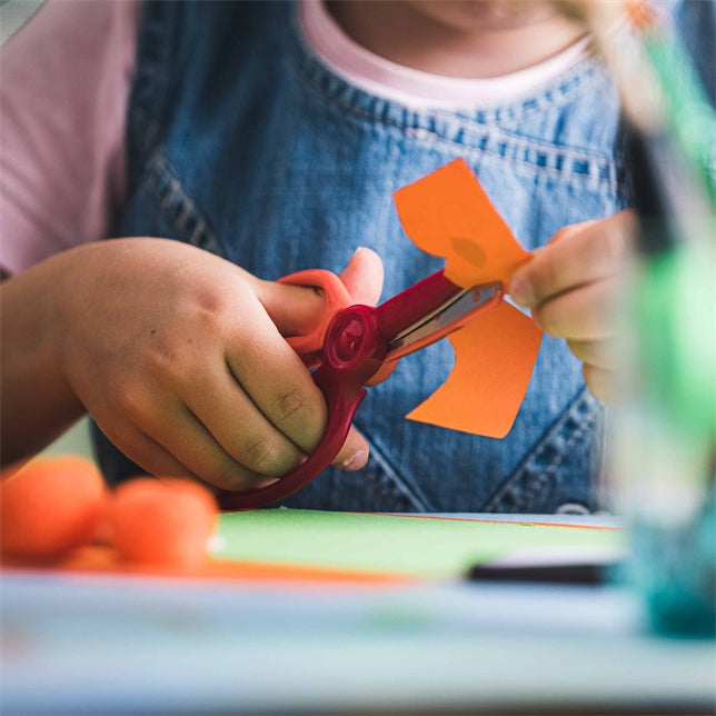 Fiskars Kinderschere 8,6 cm, abgerundet, für Rechts- und Linkshänder – Metall – Rot